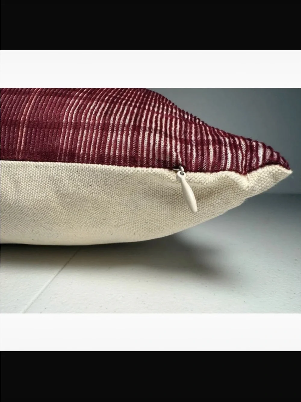 Hearth & Hand With Magnolia Fall Plaid Burgundy Red Corduroy Throw Pillow NEW